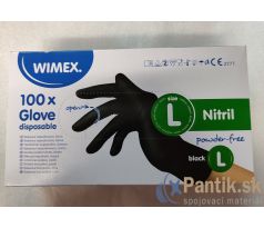 XL Rukavice jednorázové (Nitril) nepúdrované čierne veľ. XL