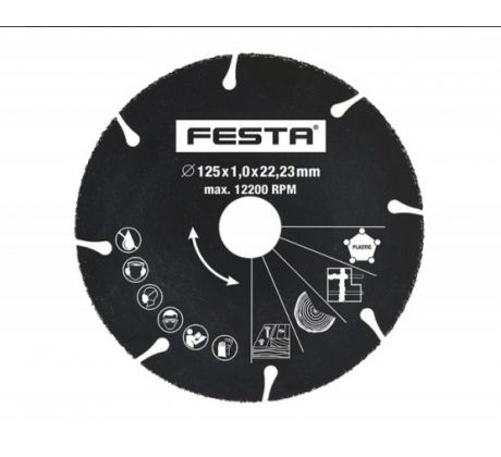 Kotúč rezný univerzálny karbidový 125x1mm FESTA