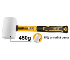 Kladivo gumové 450g biele INGCO sklolaminátová násada