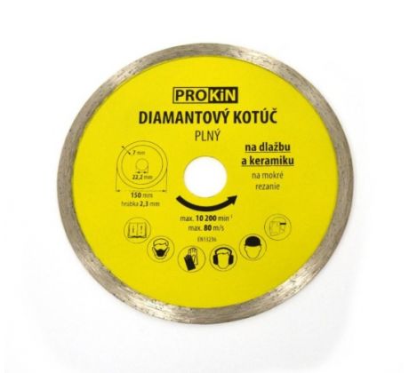 Kotúč diamantový plný o 115x22,23 mm  PROKIN