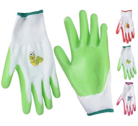 Rukavice záhradné detské 21 cm,  farebné